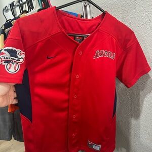 Nike Kids Red and Navy Baseball Jersey